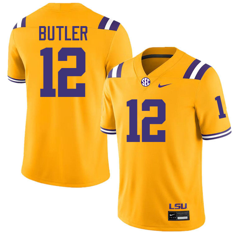 #12 Jimari Butler LSU Tigers Jersey,Louisiana State University Tigers Football Jersey-Gold